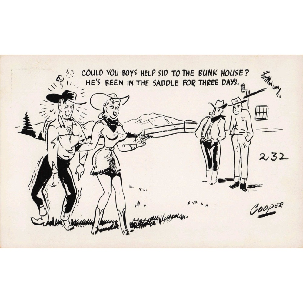 Vintage Cooper Comic Postcard Cowboy Western Humor Lakewood Colorado Unposted - Picture 1 of 2